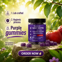 Gummies NAD+ Biotine Collagène Resvératrol Kératine Berbérine Saveur Myrtille Beauté Anti-Âge Soutien Immunitaire Adulte Marque Privée