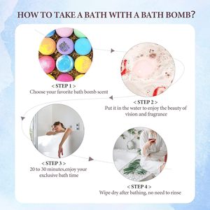 Bomba de baño de Etiqueta Privada, juego de regalo de bombas de baño coloridas personalizadas, suministros, bomba de baño orgánica de burbujas de flores veganas - Product Image 6