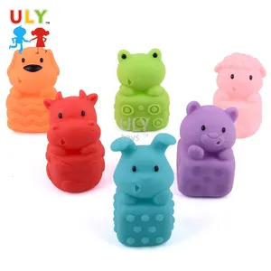 Animal Shaped Baby Bath Toys Colorful Soft Rubber Float Bathing Toy Spray Water Bathroom Water Bath Toy For Kid