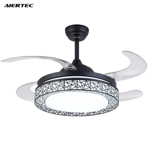 Chandelier Fan 42 Inch Invisible Retractable <b>Ceiling</b> Fan Smart 3 Color <b>Dimmable</b> <b>Ceiling</b> Fan with <b>Light</b> Ventilador De Techo - Product Image 1