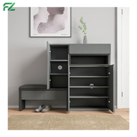 Meuble à chaussures moderne de luxe en panneaux alvéolaires en aluminium, design écologique et étanche, 6 étagères pour salon, salle à manger, entrée