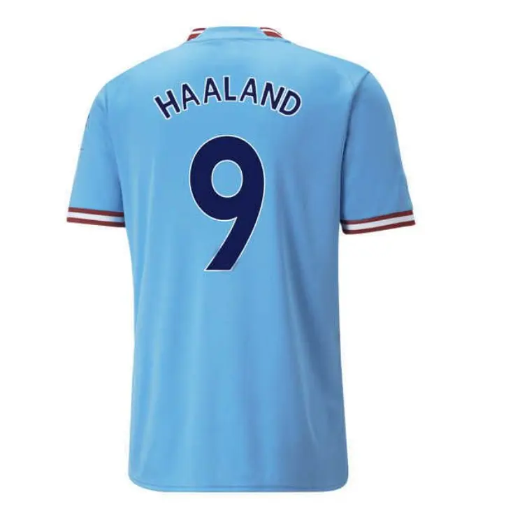 22/23 temporada Man C casa longe jersey Haaland #9 Julian Alvarez #19 De Bruyne #17 Grealish Foden #47 jersey de alta qualidade jersey Thai