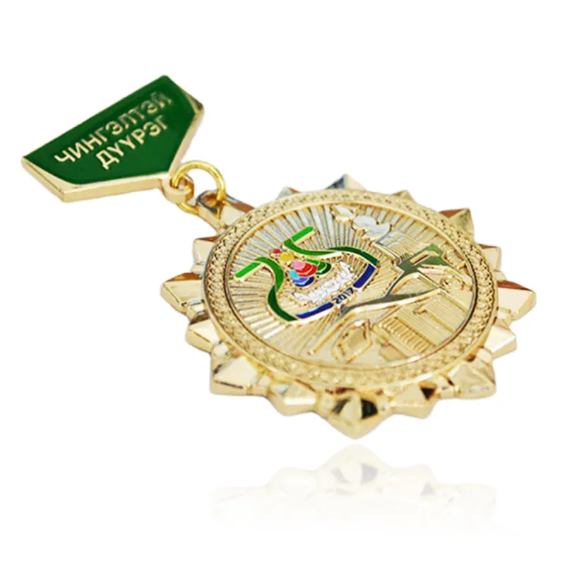 Médaille d'honneur en métal couleur or personnalisée de haute qualité Insigne de médaille d'anniversaire de grande loge