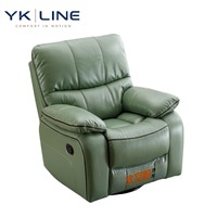 Fauteuil inclinable pivotant en cuir vert personnalisé pour salon à vendre