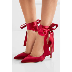 Produttore produttore personalizzato moda donna décolleté tacco grande taglia 47 rosso raso punta 10-13cm Stiletto donna alto lui - Product Image 3