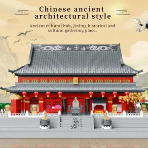 Chinese Architecture Micro Building Blocks The Great Wall Confucius Temple Wanchun Pavilion DIY Assembly Bricks Toy for Kids
