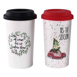 Artículos de decoración navideña a la moda, taza de café de cerámica apta <span class=keywords><strong>para</strong></span> lavavajillas, taza de viaje gigante personalizada de 500ml - Product Image 1
