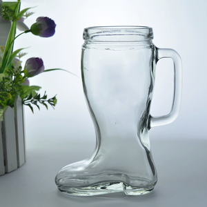 Barattolo di vetro per birra a forma di stivale per scarpe da 600ml/1L manico in vetro tedesco - Product Image 2