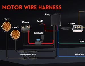 Foco estroboscópico de tres lentes con retroiluminación ámbar blanco redondo de 4,5 pulgadas para motocicleta con interruptor de cableado para <span class=keywords><strong>BMW</strong></span> R <span class=keywords><strong>1200</strong></span> RS 2015-2018 - Product Image 6