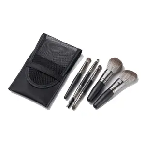 Kosmetikpinsel Mini Mikrofaser professioneller Make-Up-Pinsel-Set 5 Stück Holzpinsel-Grundierung Make-Up-Pulver-Grundierung Pack