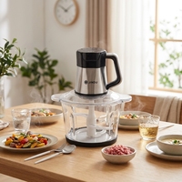 Hachoir à viande numérique 2L 3L avec écran, bol en acier inoxydable, hachoir alimentaire multifonctionnel, CE CB, vente en gros d'usine, robot culinaire OEM