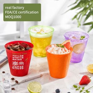 แก้วพลาสติก PP หนา 9 ออนซ์ ขนาดเส้นผ่านศูนย์กลาง 90 มม. สีสันสดใส สำหรับงานวันเกิด กาแฟ ไวน์  รับสกรีนโลโก้ แก้วไอศกรีม - Product Image 1