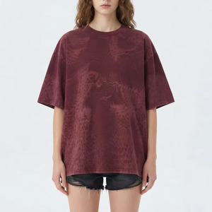 T-shirt tie-dye oversize pour femmes grandes tailles, manches courtes, col rond, imprimé, style streetwear décontracté, en vente - Product Image 1