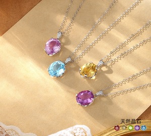 Collar Lariat Minimalista con Cristal de Amatista Ovalado de 10*12mm, Piedra Natural, Plata de Ley 925, Joyería para Uso Diario para Mujer - Product Image 5