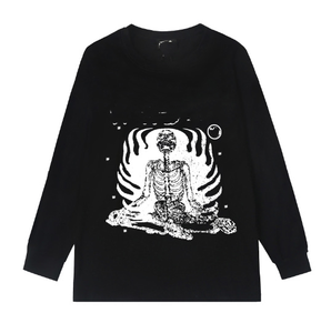 Camiseta Larga de Algodón de Primera Calidad con Estampado de Estrella Infernal para <span class=keywords><strong>Hombre</strong></span>, Camiseta Larga con Estampado de Estrella Infernal 1 a 1, Ropa en Oferta - Product Image 3