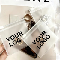Petit sac à fermeture éclair personnalisé avec logo, pochette en PVC transparente pour bijoux, sacs cadeaux pour emballage de bijoux