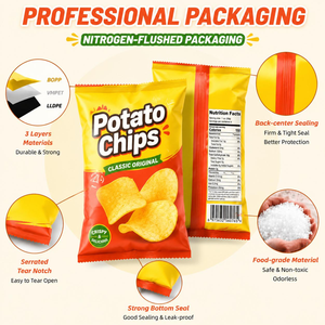 Sacchetti Stand-up Personalizzati con Logo per Biscotti, Frutta Secca, Patatine, Chips di Banana, Confezioni Alimentari in Plastica - Product Image 6