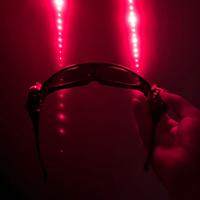 Lunettes LED Laser Rouge Rechargeables pour DJ, Spectacles Scéniques, Soirées en Boîte de Nuit, Bars, Raves, Fêtes, Cosplay – Personnalisables