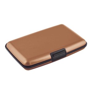 Porta Biglietti da Visita e Carte di Credito Minimalista Marrone Scuro Personalizzabile in Pelle PU con Funzione RFID Logo Personalizzato Benvenuto - Product Image 1
