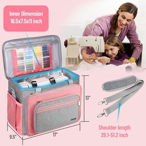 BSCI Factory Detachable Rolling <b>Sewing</b> Machine <b>Sewing</b> Machine Trolley <b>Bag</b> on Wheels - Product Image 6