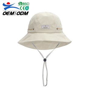 หมวกบักเก็ตผ้าฝ้ายสีแอพริคอตสำหรับผู้หญิง ปรับได้ ป้องกันแสงแดด แฟชั่นใหม่สำหรับฤดูร้อน เหมาะสำหรับกิจกรรมกลางแจ้ง เดินป่า ตั้งแคมป์ - Product Image 1