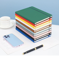 Carnet à couverture rigide HBC Premium en cuir PU avec bande élastique, fermeture extensible, pages lignées résistantes à l'encre, imprimé UV