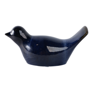 Statua di Uccello in Ceramica Smaltata Blu 5 Pollici Ornamento Decorativo per Casa e Giardino - Product Image 4