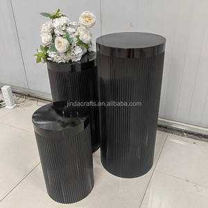 Soporte de Metal Negro de Alta Calidad para Flores, Base Redonda Ondulada para Exhibición de Pasteles, Soporte para Postres, Decoración para Bodas - Product Image 3