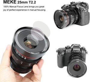 <span class=keywords><strong>Objectif</strong></span> cinéma miniature à mise au point manuelle Meike 25 mm T2.2 pour appareils photo <span class=keywords><strong>Micro</strong></span> Four Thirds MFT M43 - Product Image 3