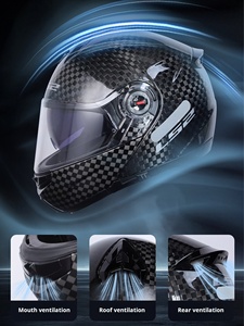 <span class=keywords><strong>Casco</strong></span> de Motocicleta Modular <span class=keywords><strong>LS2</strong></span> FF394 12K de Fibra de Carbono, Ligero, Abatible, Integral, para Carreras, con Visera Doble - Product Image 6