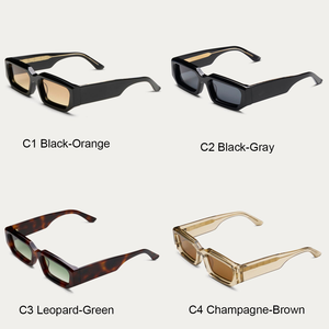 نظارات شمسية ريترو مستقطبة فاخرة بتصميم مصمم خصيصًا بجودة عالية وإطار صغير وشعار مخصص، للرجال والنساء، من الأسيتات مستطيلة الشكل - Product Image 5