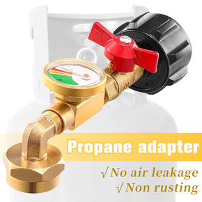 Vanne solénoïde hydraulique avec commande marche/arrêt, adaptateur coudé de remplissage de propane avec manomètre pour réservoir de propane, pour usage en magasin d'alimentation - Product Image 3