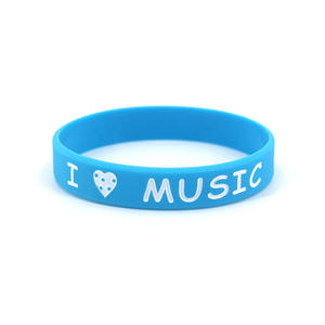 Classic Trendy Fashion style Eu amo MÚSICA Punk <span class=keywords><strong>Rock</strong></span> <span class=keywords><strong>Band</strong></span> Silicone Wrap Pulseira para Unisex Presente De Casamento Festas Feriados - Product Image 2