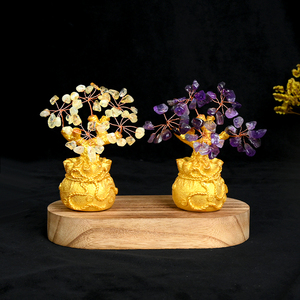 Arbre à Argent en Cristal Naturel en Gros, Gravier de Cristal et Éclats d'Améthyste pour la Décoration Intérieure - Product Image 2