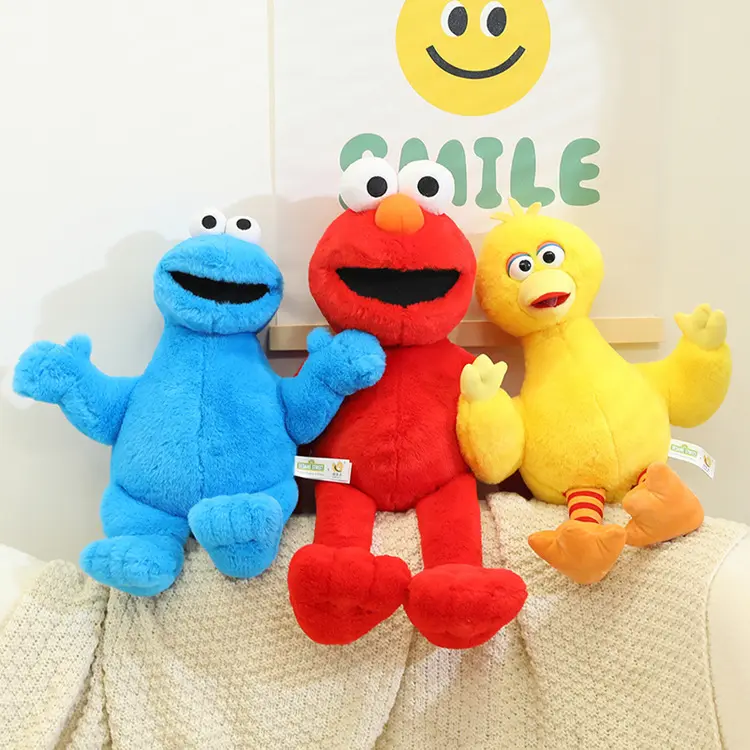 Figura De Ação Brinquedo De Pelúcia Aimo Cookie Monster Lance Travesseiro Boneca Presente De Aniversário Big Bird Atacado