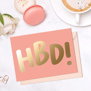 Nhà Máy Tùy Chỉnh Lá Vàng In Ấn Số Lượng Lớn Loại Hộp Ngọt Ngào Mười Sáu Chúc Mừng Sinh Nhật Thẻ Giấy Cho Phụ Nữ Người Đàn Ông Trẻ Em - Product Image 4