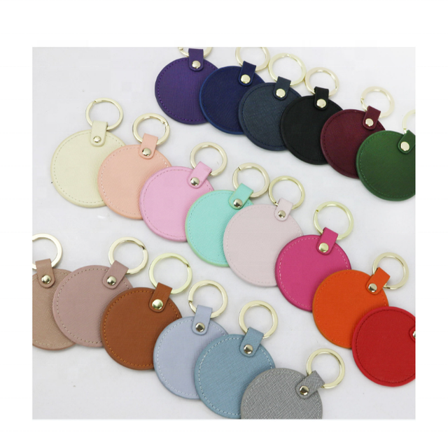 New Minimalist Versatile Round Keychain Personalized Bag Charm 6.5cm Various Colors Accept Put Logo