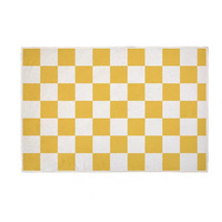Tapis coloré à carreaux en fausse fourrure de cachemire, style rétro simple, pour chambre à coucher, entrée, salon, tapis de sol intérieur