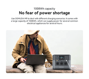 เครื่องกำเนิดไฟฟ้าสำรองแบบพกพา UPS 1200W สถานีไฟฟ้าฉุกเฉิน  สำหรับยุโรปและอังกฤษ 110v แบตเตอรี่ลิเธียม Lifepo4 ชาร์จซ้ำได้ ใช้งานกลางแจ้ง - Product Image 3