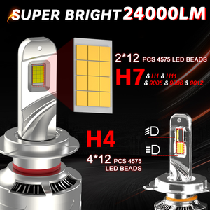 REDSEA Fari a LED ad Alta Potenza 200W 20000lm R26 H1 H7 H11 con Doppio Tubo in Rame e Ventola Canbus, Lampadine H4 - Product Image 5