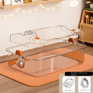 Lüks boy şeffaf altın ayı <span class=keywords><strong>Hamster</strong></span> kafes Modern plastik <span class=keywords><strong>Pet</strong></span> malzemeleri tam Villa tarzı koşu tekerlek düğmesi katı - Product Image 2