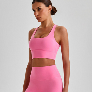 Nuovi Colori <span class=keywords><strong>Reggiseno</strong></span> Sportivo da Donna a Doppia Fascia con Scollo a U e <span class=keywords><strong>Spalline</strong></span> <span class=keywords><strong>Sottili</strong></span> per Yoga e Palestra - Effetto Seconda Pelle - Product Image 4