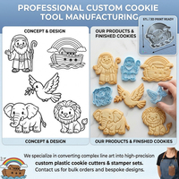 Emporte-pièce et emporte-pièce à gaufrage 3D personnalisé sur le thème de l'Arche de Noé pour biscuits en fondant et glaçage, idéal pour la promotion de votre marque