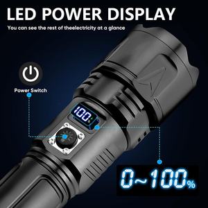 Lampe de poche tactique Portable en alliage d'aluminium LED 500m Distance de faisceau 1000 + Lumens longue durée de vie de la batterie USB IP67 étanche - Product Image 2