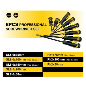 Trung Quốc tùy chỉnh 8 cái phẳng rãnh chéo nghiêng tua vít đa kích thước mập mạp và tiêu chuẩn Screwdriver <span class=keywords><strong>Set</strong></span> với Non-Slip xử lý - Product Image 4