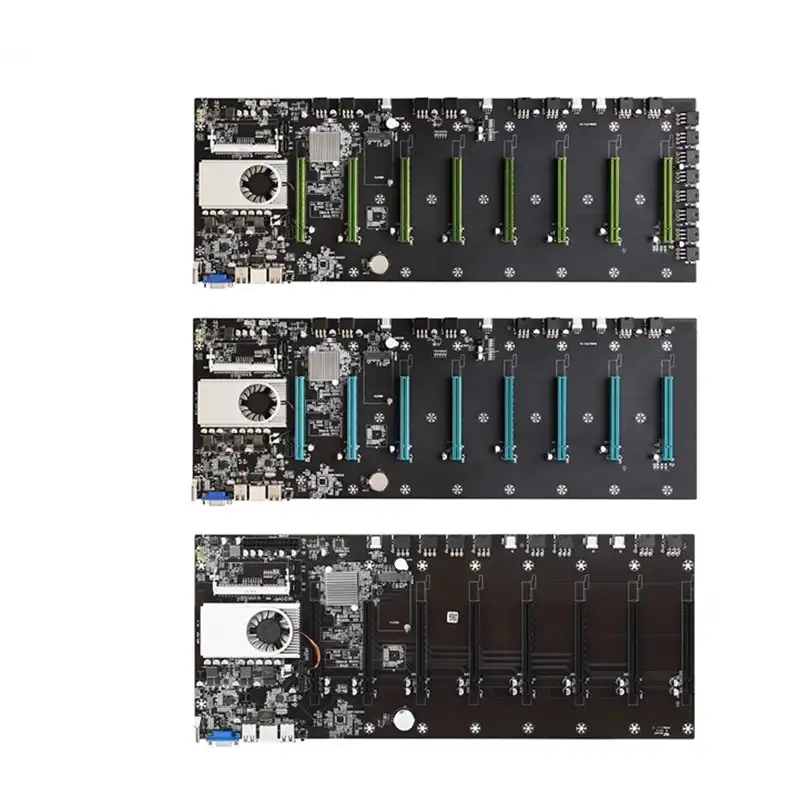 BTC-T37/BTC-S37/BTC-D37 Châssis Cas Combo 8 GPU Rig Carte Mère avec 4 ventilateurs CPU PCIE 16X 4 port USB2.0/DDR3 Slot Sodimm
