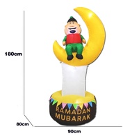 Nouvel Arrivage EID Homme Assis sur la Lune Décorations Ramadan Mubarak Kareem Party Supplies Décorations gonflables pour le Ramadan