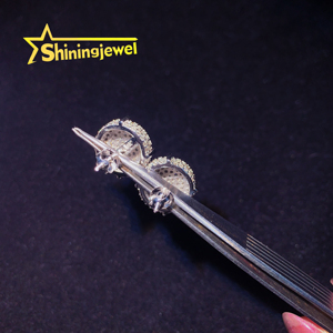 Pendientes de Botón Grandes y Gruesos de 14 mm con Incrustaciones de Diamantes, Joyería de Rapero, Certificación GRA, Probador de Diamantes, Pendientes de Botón de Moissanita 925 - Product Image 6