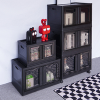 Bacs de rangement pliables originaux de nouvelle conception avec roues conteneur noir organisateur élégant boîte de rangement facile à organiser