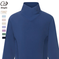 Haut de base personnalisé pour l'équitation, col en V croisé, collection automne-hiver, OEM ODM